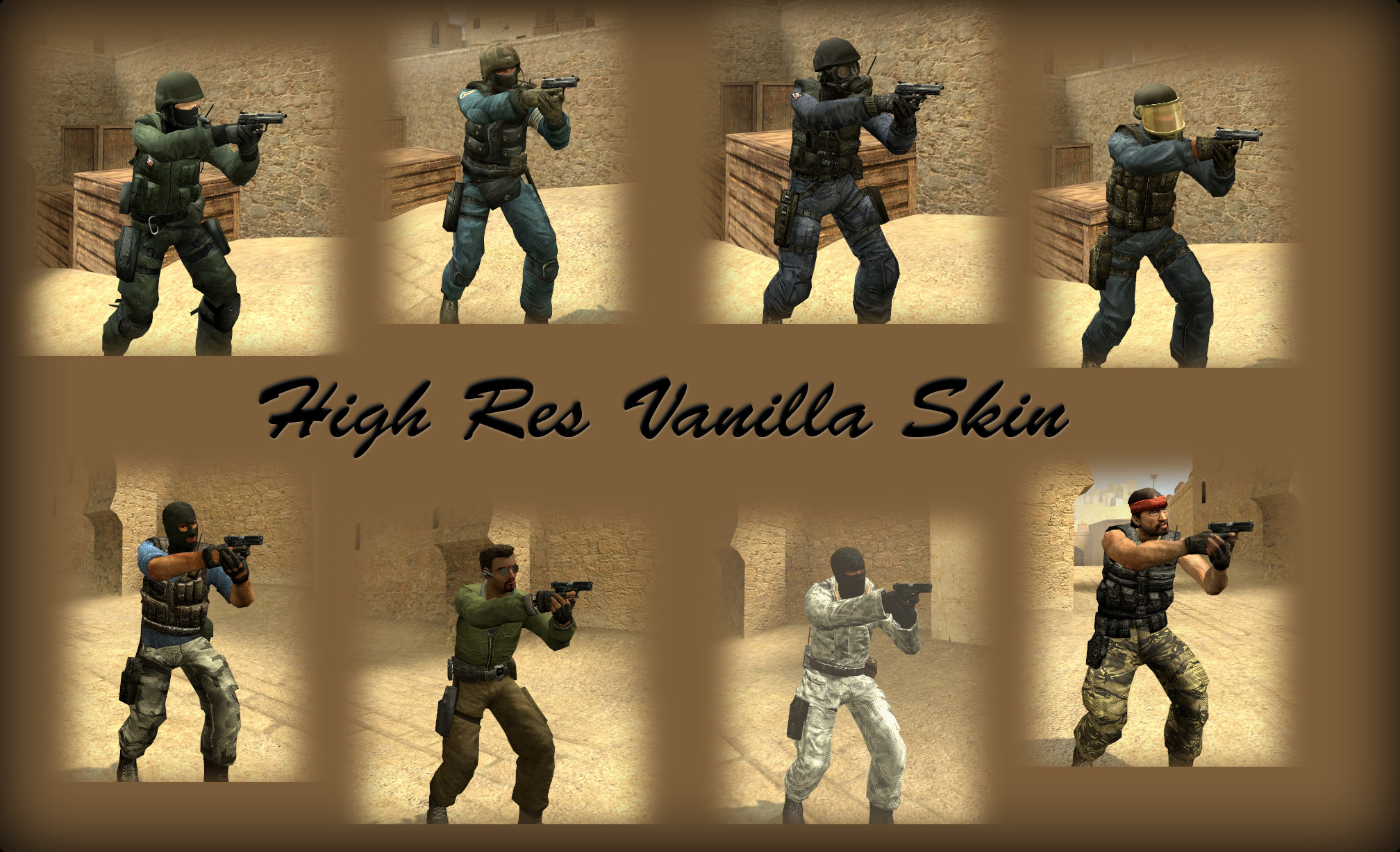 Скачать High Res Vanilla Skin Pack для Counter Strike Source   Модели Игроков 