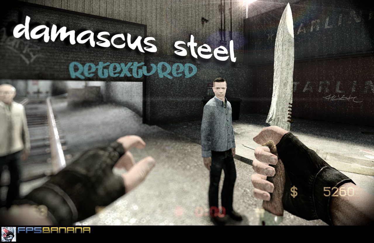 Скачать Damascus steel knife retextured Модели Оружия для Counter Strike Source   